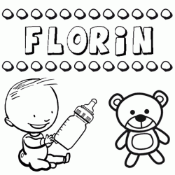 Dibujo con el nombre Florin para colorear, pintar e imprimir