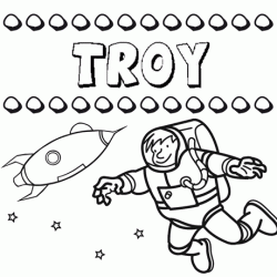 Dibujo con el nombre Troy para colorear, pintar e imprimir