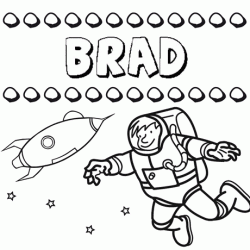 Dibujo con el nombre Brad para colorear, pintar e imprimir