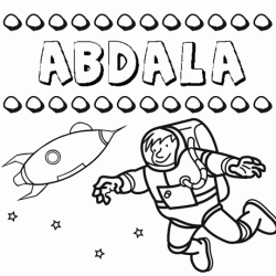 Dibujo con el nombre Abdalá para colorear, pintar e imprimir