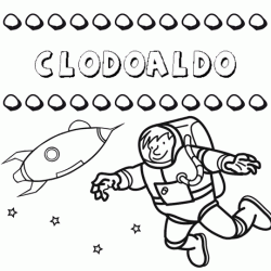Dibujo con el nombre Clodoaldo para colorear, pintar e imprimir