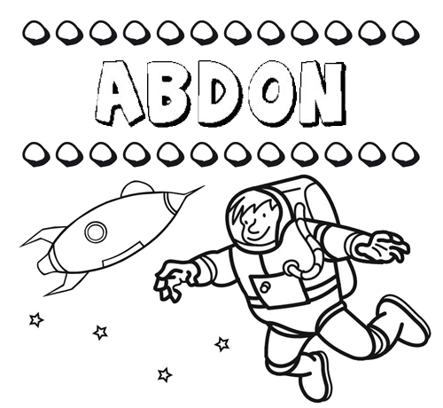 Dibujo con el nombre Abdón para colorear, pintar e imprimir