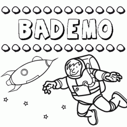 Dibujo con el nombre Bademo para colorear, pintar e imprimir