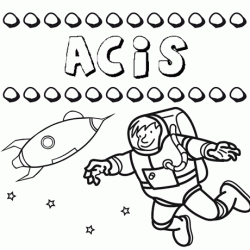 Dibujo con el nombre Acis para colorear, pintar e imprimir