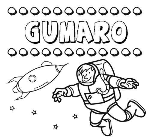 Dibujo con el nombre Gumaro para colorear, pintar e imprimir