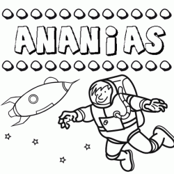 Dibujo con el nombre Ananias para colorear, pintar e imprimir