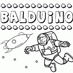 Dibujo con el nombre Balduino para colorear, pintar e imprimir