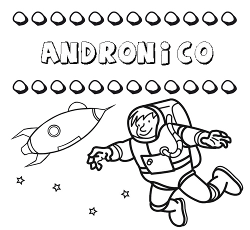 Dibujo con el nombre Andronico para colorear, pintar e imprimir