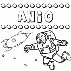 Dibujo con el nombre Anio para colorear, pintar e imprimir