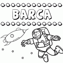 Dibujo con el nombre Barca para colorear, pintar e imprimir