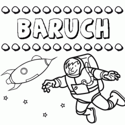Dibujo con el nombre Baruch para colorear, pintar e imprimir
