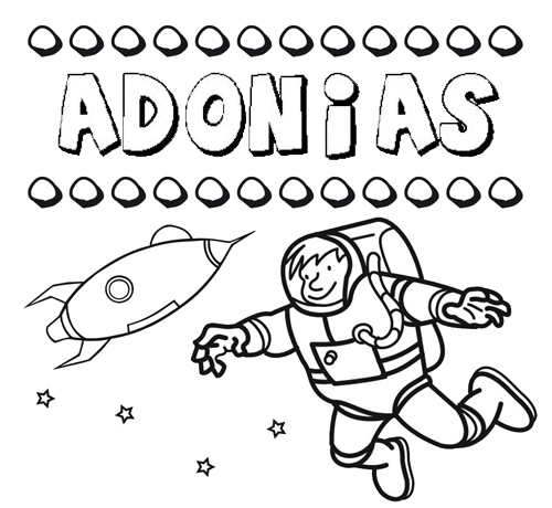 Dibujo con el nombre Adonias para colorear, pintar e imprimir