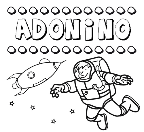 Dibujo con el nombre Adonino para colorear, pintar e imprimir