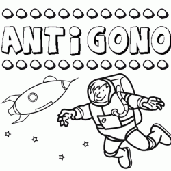Dibujo con el nombre Antigono para colorear, pintar e imprimir
