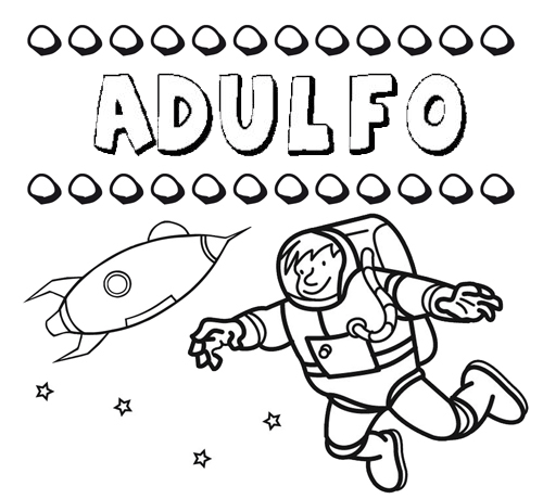 Dibujo con el nombre Adulfo para colorear, pintar e imprimir