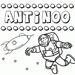 Dibujo con el nombre Antinoo para colorear, pintar e imprimir