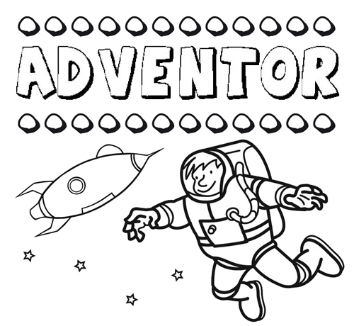 Dibujo con el nombre Adventor para colorear, pintar e imprimir