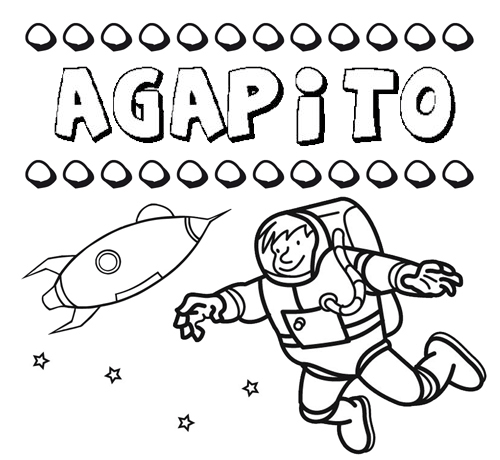 Dibujo con el nombre Agapito para colorear, pintar e imprimir