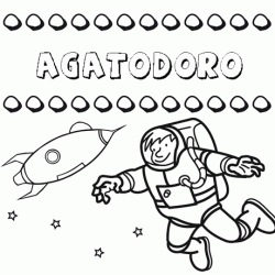 Dibujo con el nombre Agatodoro para colorear, pintar e imprimir