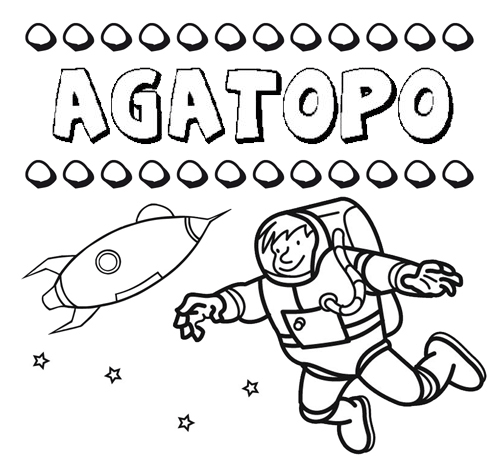 Dibujo con el nombre Agatopo para colorear, pintar e imprimir