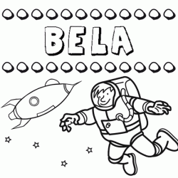 Dibujo con el nombre Bela para colorear, pintar e imprimir