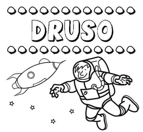 Dibujo con el nombre Druso para colorear, pintar e imprimir