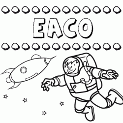 Dibujo con el nombre Eaco para colorear, pintar e imprimir