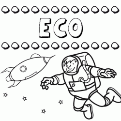 Dibujo con el nombre Eco para colorear, pintar e imprimir
