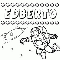 Dibujo con el nombre Edberto para colorear, pintar e imprimir