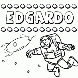 Dibujo con el nombre Edgardo para colorear, pintar e imprimir