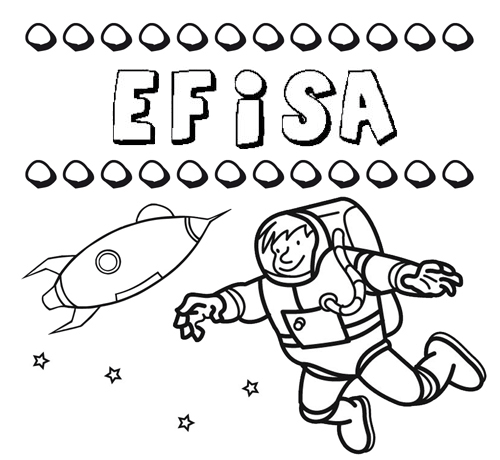 Dibujo con el nombre Efisa para colorear, pintar e imprimir