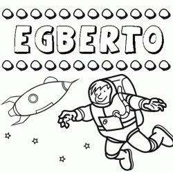 Dibujo con el nombre Egberto para colorear, pintar e imprimir