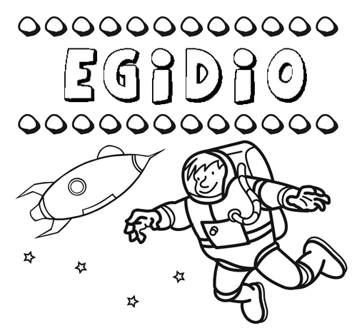 Dibujo con el nombre Egidio para colorear, pintar e imprimir