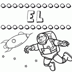 Dibujo con el nombre El para colorear, pintar e imprimir