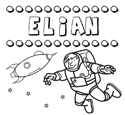 Dibujo con el nombre Elián para colorear, pintar e imprimir