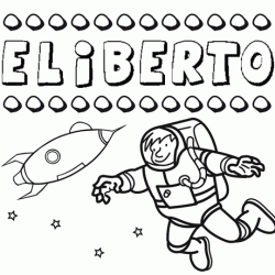 Dibujo con el nombre Eliberto para colorear, pintar e imprimir