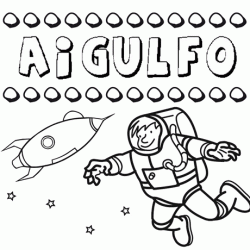 Dibujo con el nombre Aigulfo para colorear, pintar e imprimir