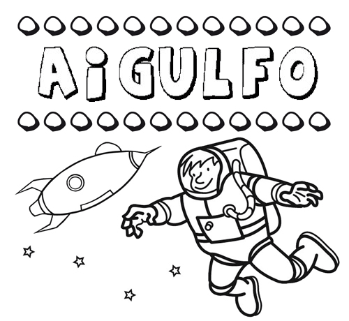 Dibujo con el nombre Aigulfo para colorear, pintar e imprimir