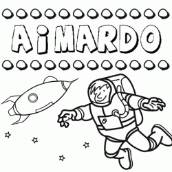 Dibujo con el nombre Aimardo para colorear, pintar e imprimir