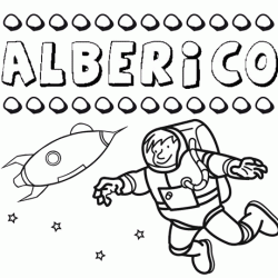 Dibujo con el nombre Alberico para colorear, pintar e imprimir