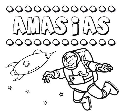 Dibujo con el nombre Amasías para colorear, pintar e imprimir