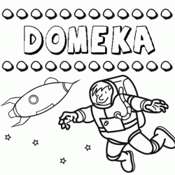 Dibujo con el nombre Domeka para colorear, pintar e imprimir