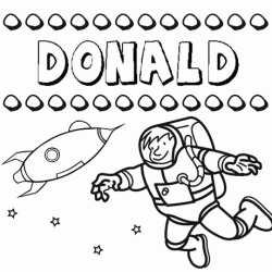 Dibujo con el nombre Donald para colorear, pintar e imprimir