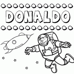 Dibujo con el nombre Donaldo para colorear, pintar e imprimir