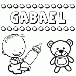 Dibujo con el nombre Gabael para colorear, pintar e imprimir