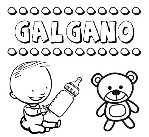 Dibujo con el nombre Galgano para colorear, pintar e imprimir