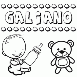 Dibujo con el nombre Galiano para colorear, pintar e imprimir