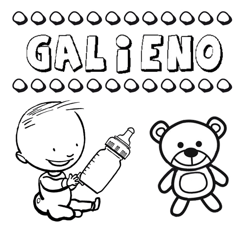 Dibujo con el nombre Galieno para colorear, pintar e imprimir
