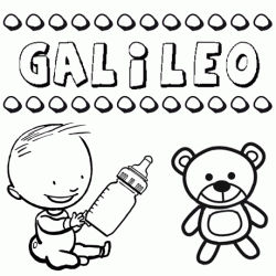 Dibujo con el nombre Galileo para colorear, pintar e imprimir