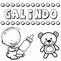 Dibujo con el nombre Galindo para colorear, pintar e imprimir
